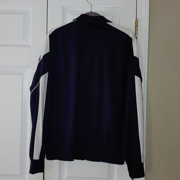 Puma navy and white zip up  track athletic jacket Sz M - Picture 5 of 7
